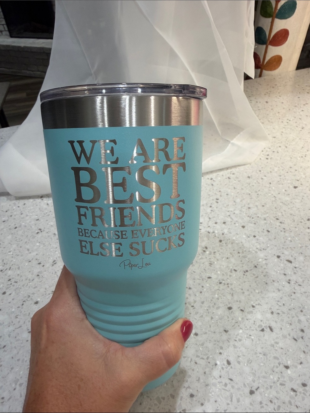 Turquoise Insulated Tumbler – 'We Are Best Friends'